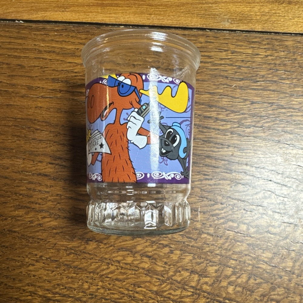 Adventures of Rocky‎ and Bullwinkle Juice Glass Bama Jelly Jar  #6
